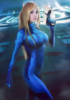 

Cosplay Samus Aran Zero Metroid Costumes 3D Print jump suit Girl Costume Hot Sale female superhero Costume