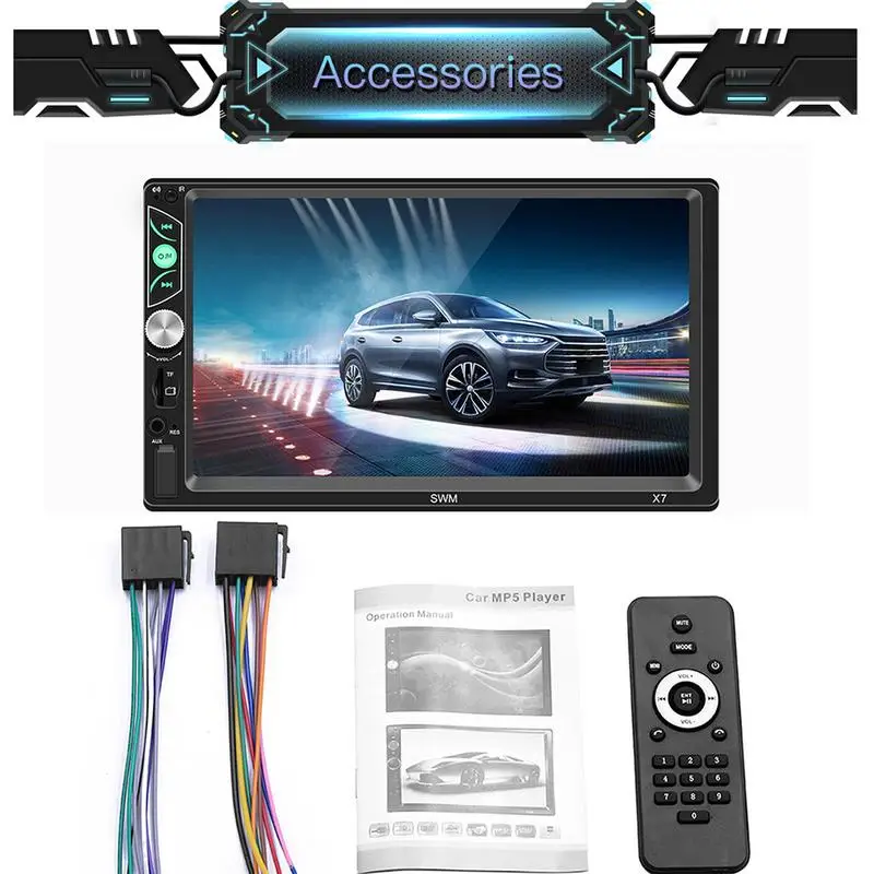 7 &quot2 DIN MP5 Автомобильный MP3 плеер Bluetooth Сенсорный экран стерео радио камера