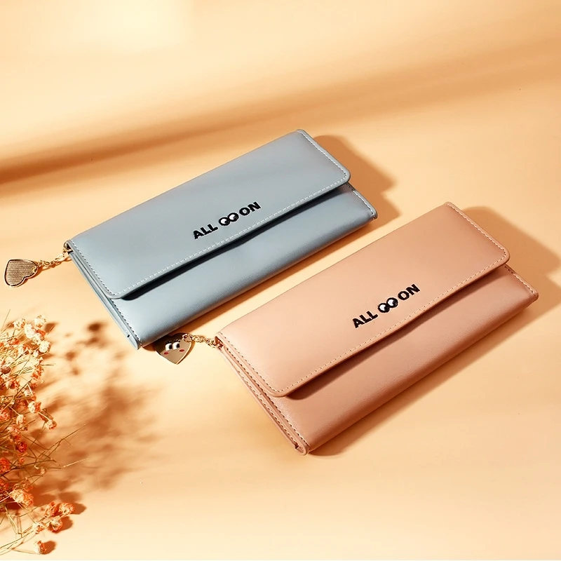 

Japanese And Korean Version Ladies Clutch Bag Simple Buckle Zipper Wallet Multi-Card Long Wallet Female