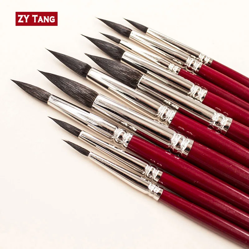 ZYTANG V18 Round Quill,Squirrel hair watercolor brush round,watercolor brush,watercolor paint
