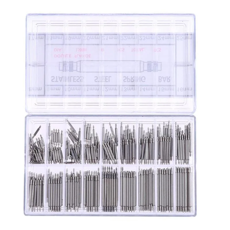 

Stainless Steel Spring Bar Kit Watch Tool Set 8-25mm 360psc Watch Band Spring Bars Strap Link Pins Repair Watch Link Pins Tool