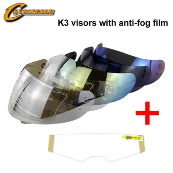 

1pc motorcycle casco k3 visor with anti-fog film helmet visor&accessories motor bike capacetes k3 lens