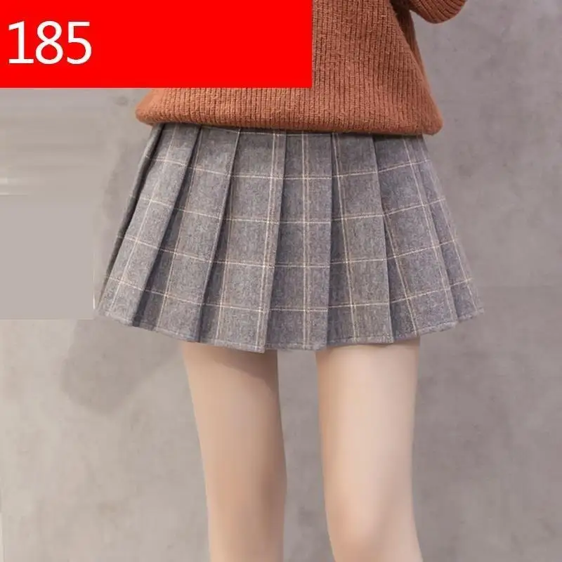 Линия Высокая талия плед plissada feminina ropa de mujer одежда осень hiver invierno женские
