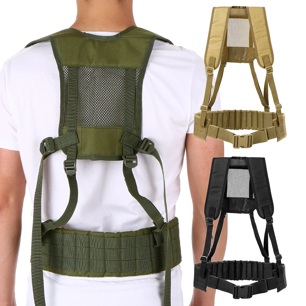 Waist Belt H-harness Multicam Gear Suspenders Vest Belt Condor Belt Combination Molle Hunting Training Battle Rig Vest Padded