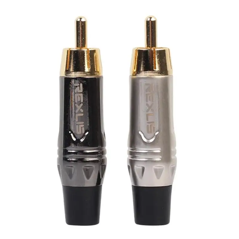 

Professional RCA Afdapter Gold Plated RCA Male Plug Connector Adapter Converter for Speaker Audio for audio cables