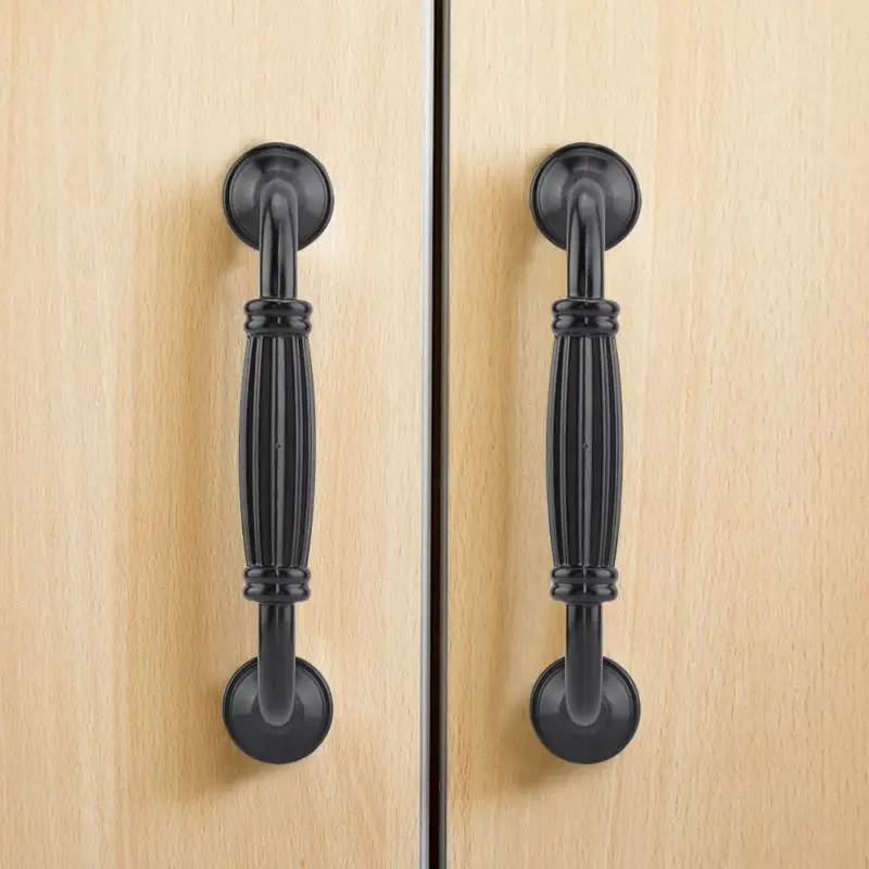 

Durable Door Handle for Cabinet Wardrobe Drawer Cupboard Aluminum Alloy handles for interior doors Black Cheapest Price