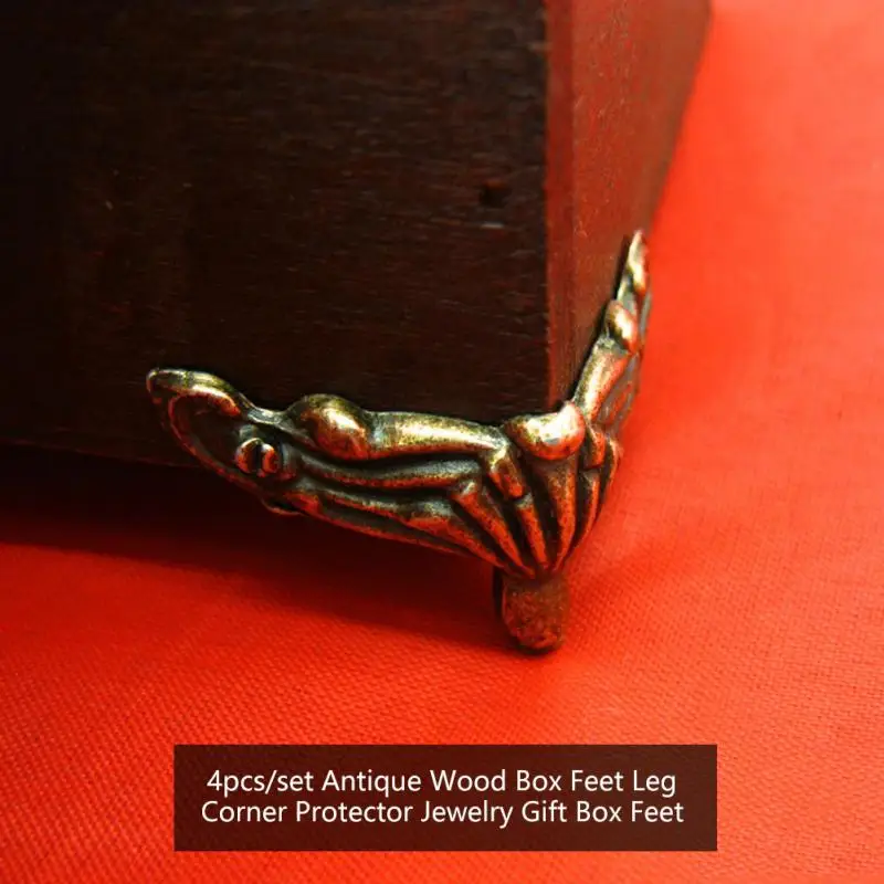 

Antique Wood Box Bottom Feet Leg Corner Protector for Jewelry Gift Box corner bracket protector feet 4Pcs/set