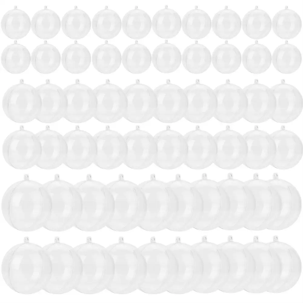 

20 Pcs Clear Fillable Ornament Balls DIY Plastic Ball Christmas Decoration Tree Ball