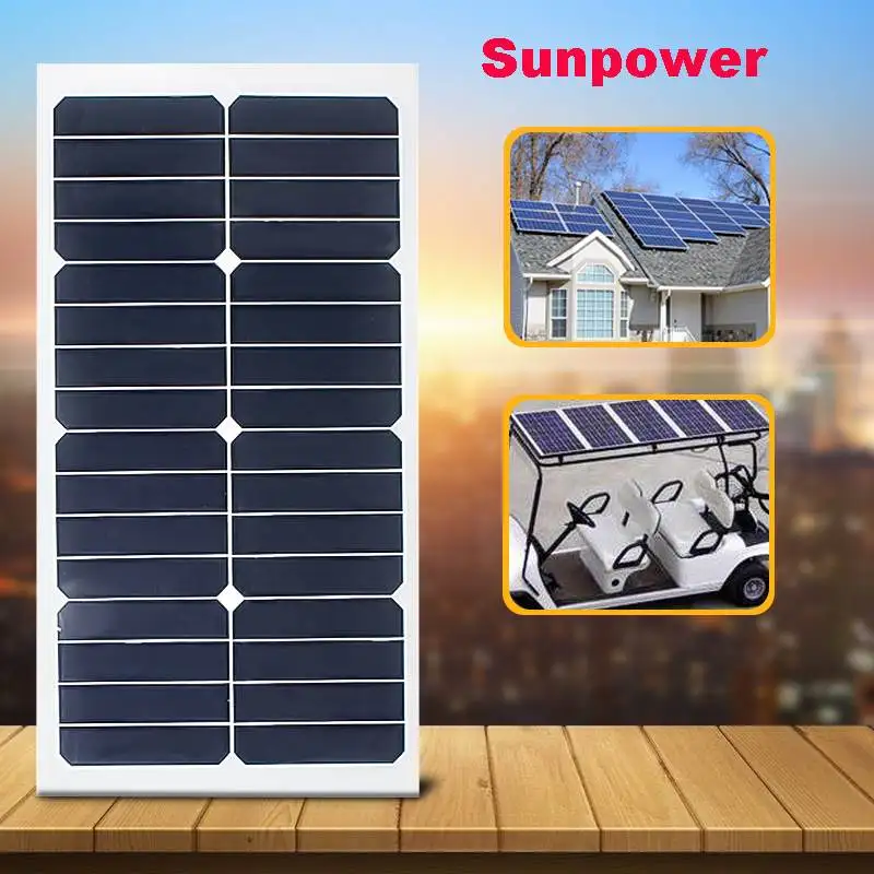 

Flexible Solar Panel 12V/5V 20W Solar Charger For Car Battery Charging 12V 18V 8pcs Monocrystalline Cells For hause,boat,roof