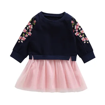 

Baby Girls Princess Dress Toddler Floral Embroidery Vestidos Kids Party Tutu Frocks Cute Children Clothing For 1 2 3 4 5 6 7 yrs