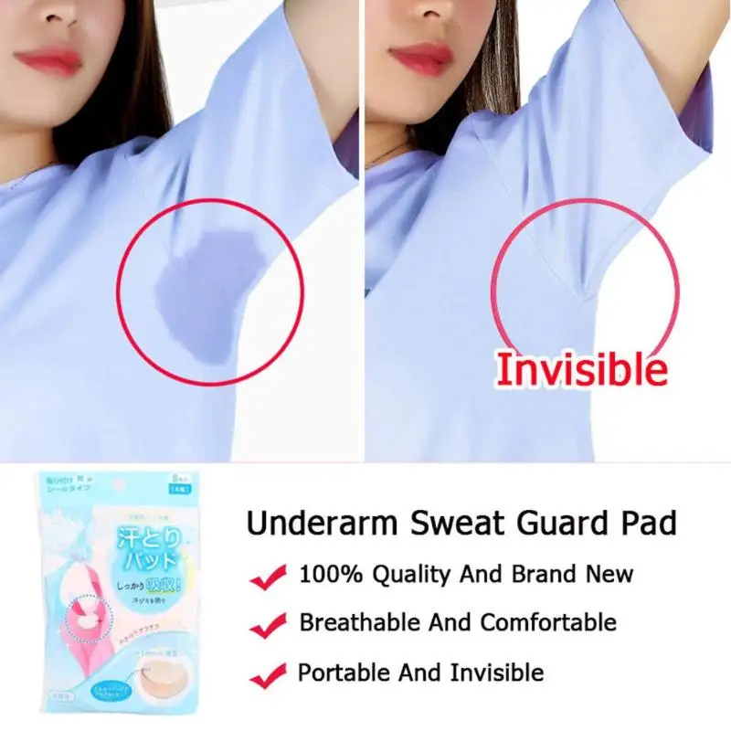 

8pcs/set Disposable Clothes Underarm Sweat Guard Pads Armpit Sheet Liner Dress Clothing Shield Underarm Sweat Pads