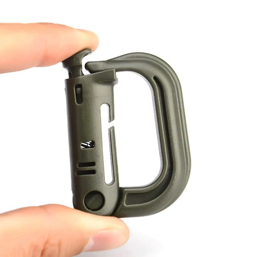 Защитный Карабин D-ring Quick army green черная подвеска на рюкзак для альпинизма | Спорт и