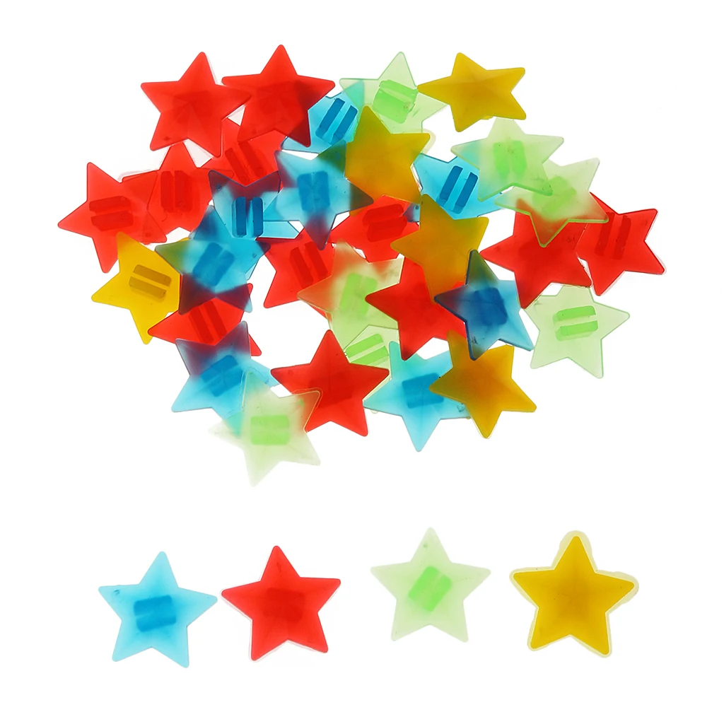 

36Pcs Multi-color Plastic Bike Cycle Wheel Spoke Stars Beads Clip On Spokey Dokeys Colourful Bike Wheel Spoke Beads For Kids