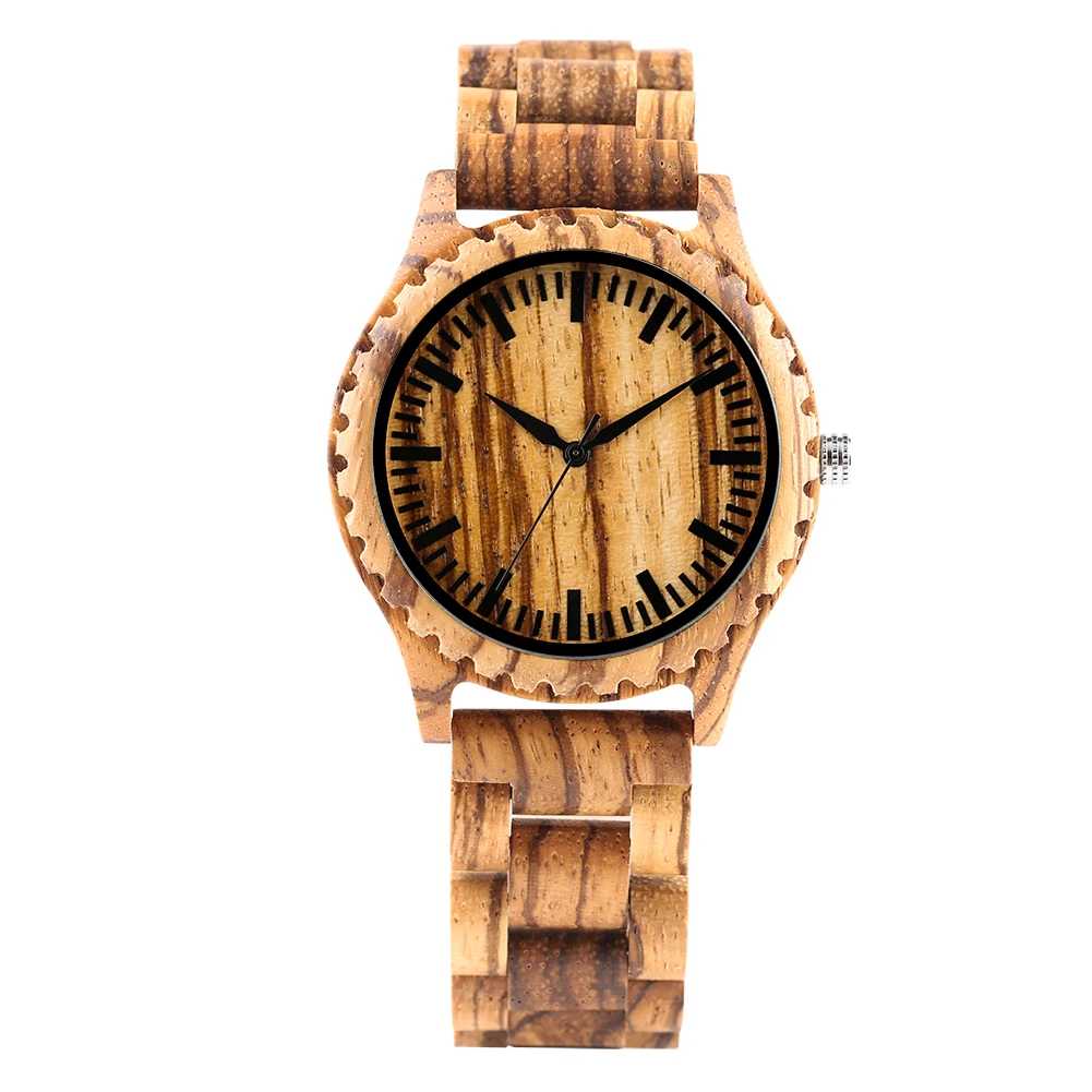 

Vintage Wood Quartz Watch Male Sport Simple Wooden Wrist Watch Man Clock With All Bamboo Band reloj para hombre