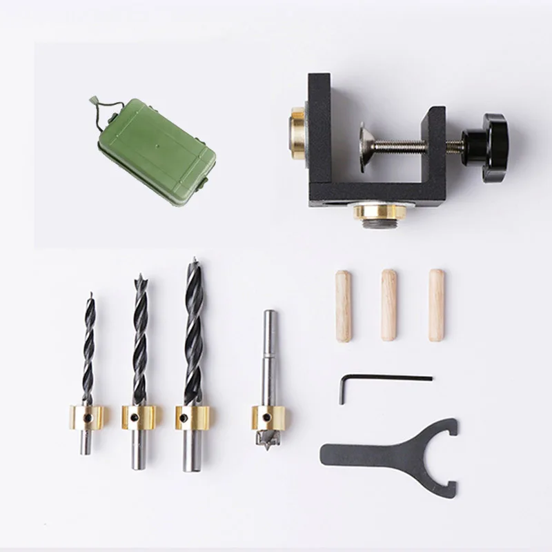 

Carpenter Tools Set Wood Drilling Guide Dowel Jig For Corner Edge Surface Joints Drilling Wood Clamp