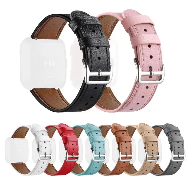 

Leather Adjustable Watchband Bracelet Strap for Fitbit Versa Smart Watch Replacement Watchband 22cm