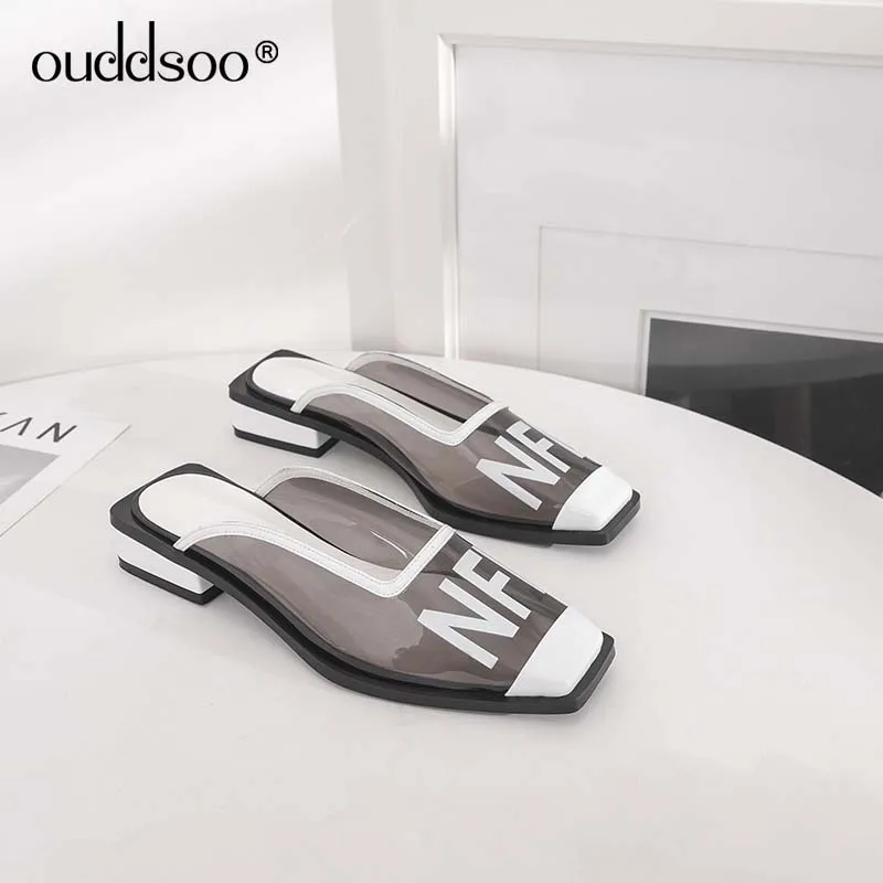 Mujer Transparente 2019 Casuales Sexy Mulas Ods Moda Medicina Verano Zapatos Zapatillas Plataforma blanco Tacón De Elegante Negro qYgXF