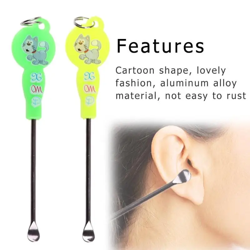 

Color Random Earpick Ear Wax Curette Remover Cartoon Ear Cleaner Spoon Ear Care Health Clean Tool Stainless Steel Removal