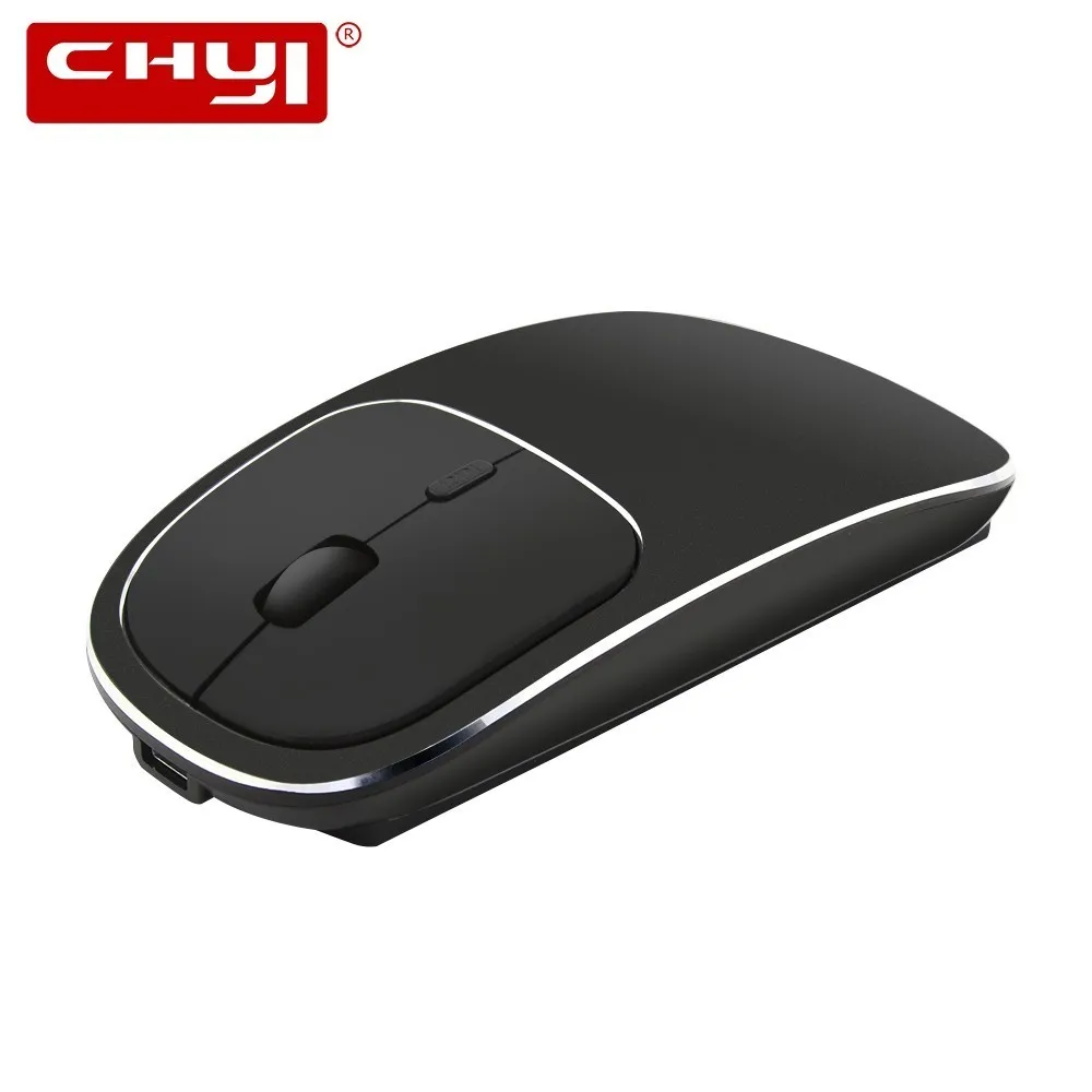 

CHYI 2.4G Wireless Silent Computer Mouse Portable Rechargeable Mini Ultra Thin Wireless Mause Aluminum Alloy Optical Mice For PC