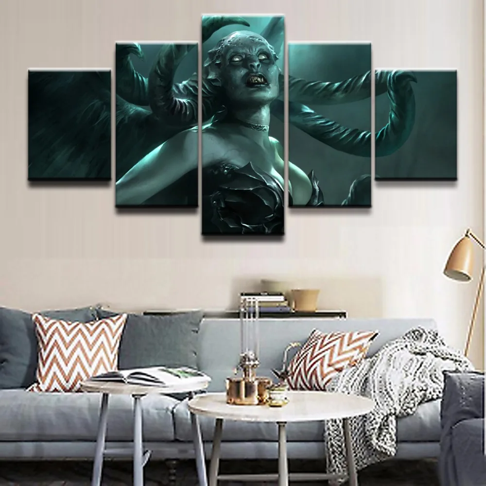 

5 Panel Game Magic Ferocity Roles Modular Poster Modern Home Wall Decor Canvas Picture Art HD Print Painting On Canvas Artworks