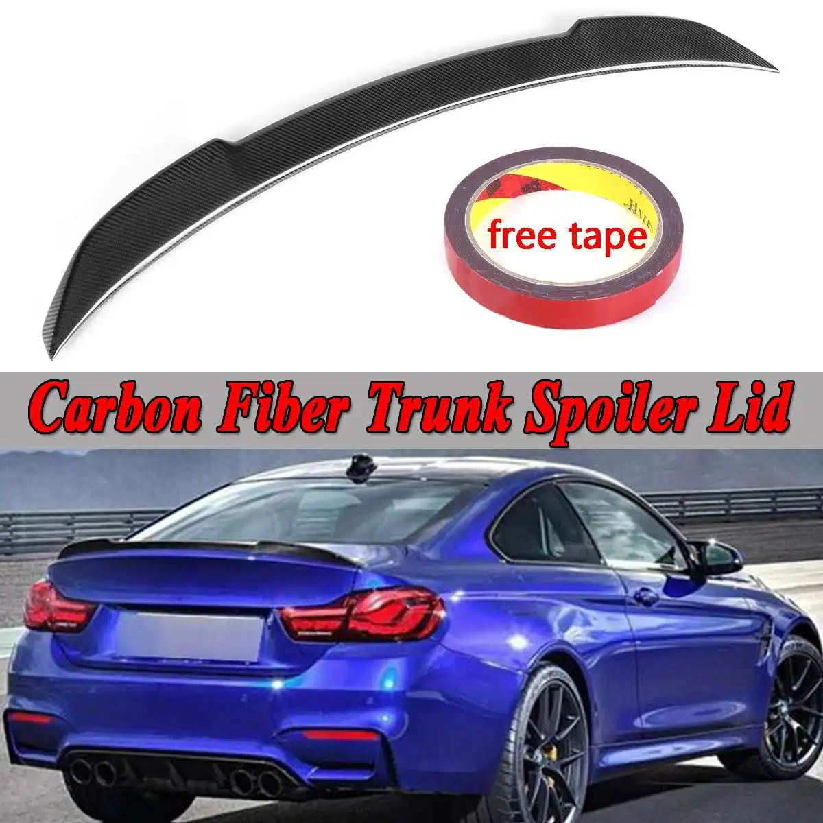 

Real Carbon Fiber Trunk Spoiler Lid Wing For BMW F82 M4 2 Door For Coupe Model Only 2015-2018 Rear Wing Spoiler Lip Rear Trunk