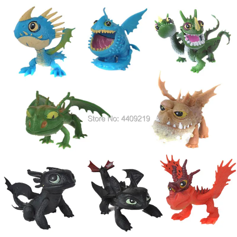 8PCS/Set 5-7CM How To Train Your Dragon 2 Figures Night Fury Toothless PVC Dragon Action Figures Children Kids Toys Model Gift