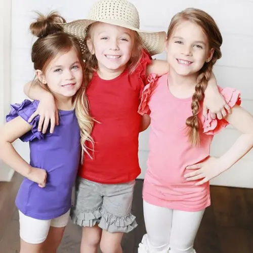 born Baby Girls Boy Blouse Summer New Casual Cotton Fly Sleeves Tops Solid Outfits 7 Colors Sunsuit 0-4T kids shirts