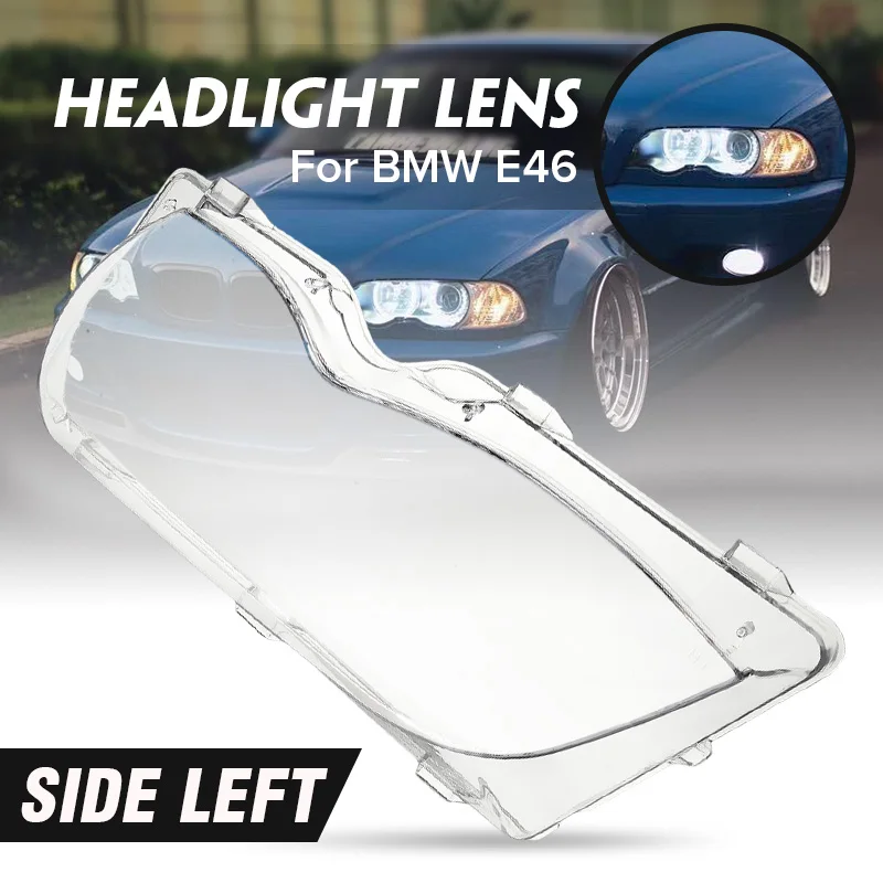 

1Pcs Side Front Right Headlight Lens Plastic Shell For BMW E46 3-series 4DR 2001 2002 2003 2004 2005 #63126924046