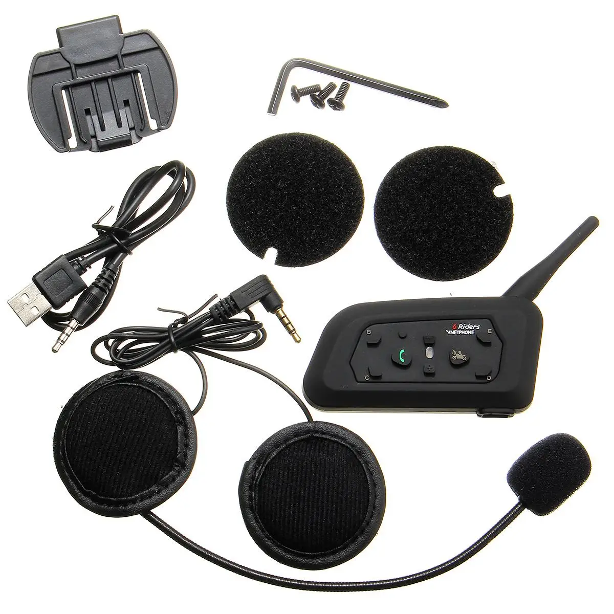 

1000M Motorcycle Motorbike bluetooth BT Helmet Interphone Headset Intercom USB