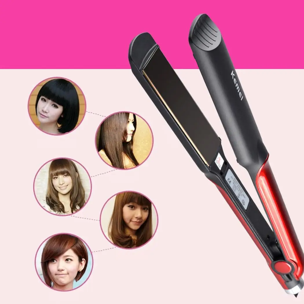 

Portable Wet And Dry Hair Straightener 220-240V Black Red 30W KM-531 Hairdressing 50/60 Hz / Device