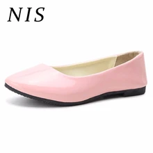 NIS/Женская обувь на плоской подошве; сезон весна-лето; обувь без застежки; классические туфли из лакированной кожи; женские повседневные лоферы с острым носком; женская обувь для вождения на плоской подошве