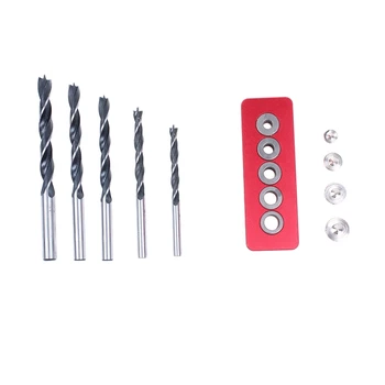 

90 Degree Angle Hole Drilling Jig Accessories Kit V Shape With Wood Dowel Center Drill Bit Set Drill Guide Bushings