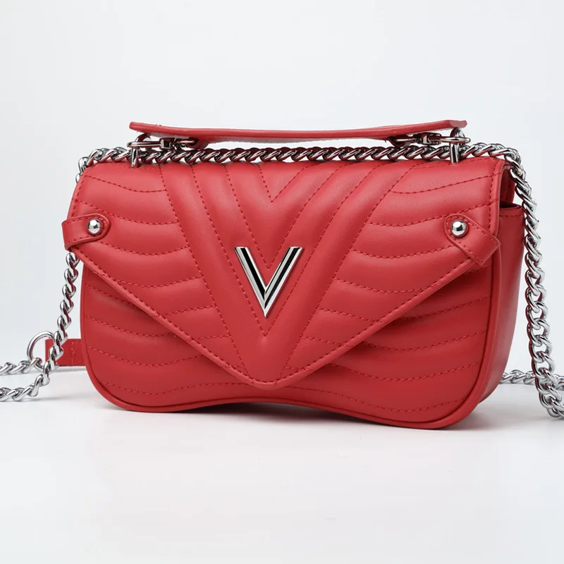 

New Pattern Lock Tab Chain Small Bag Cowhide Fashion Diagonal Single Shoulder Package Genuine Leather Messenger Woman Package