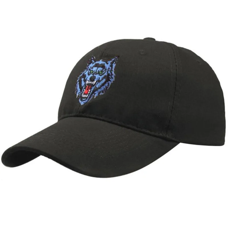 Новинка, Мужская бейсболка с вышивкой волка, хлопковая шапка, модная шапка для папы, весенне-осенняя хлопковая бейсболка для гольфа