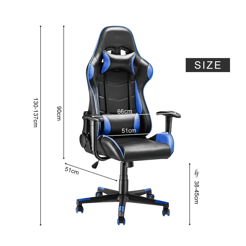 Panana Adjustable Office Chair Ergonomic High-Back Faux Leather Racing Home Bedroom Computer Game Chairs Reclining Seating
