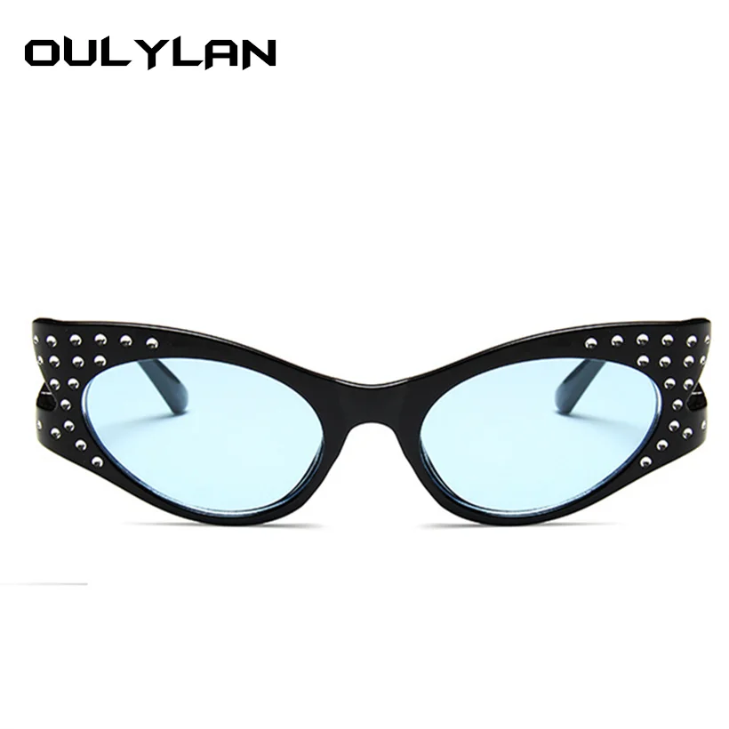 Oulylan, кошачий глаз, солнцезащитные очки для женщин, модные, брендовые, дизайнерские, Роскошные, стразы, солнцезащитные очки, Ретро стиль, женские очки, женские очки