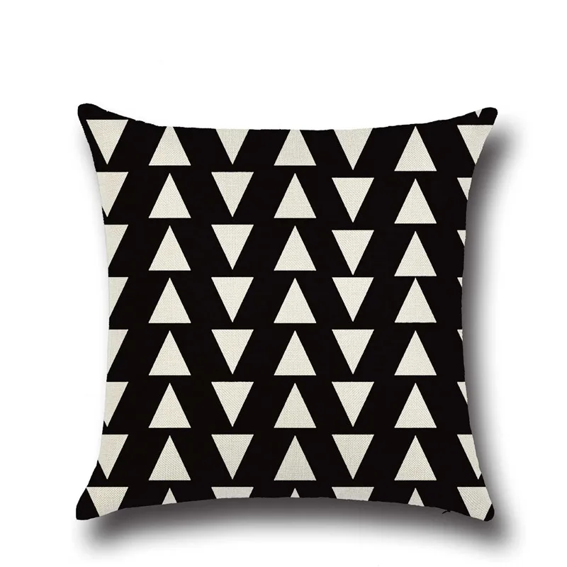 1 قطعة 45 سنتيمتر * 45 سنتيمتر أسود أبيض الهندسة غطاء الوسادة القطن كيس وسادة كتاني سرير كنبة مكتب سيارة رمي المخدة الحديثة المنزل ديكور