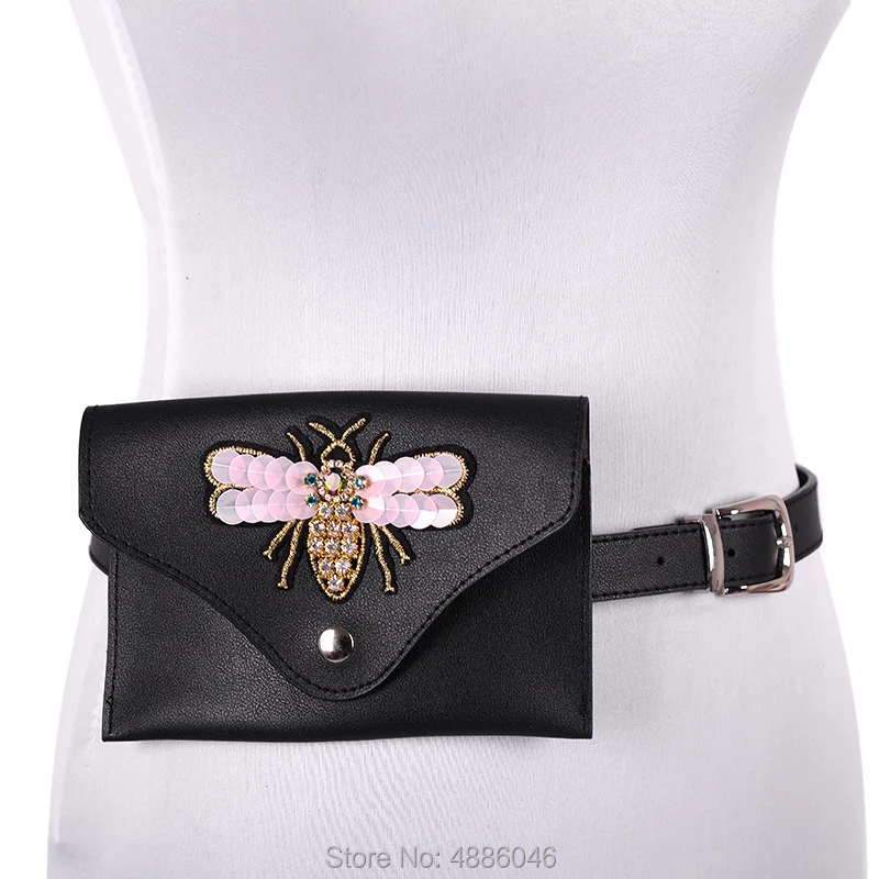

Factory supply quality PU women fashion solid color waist bag