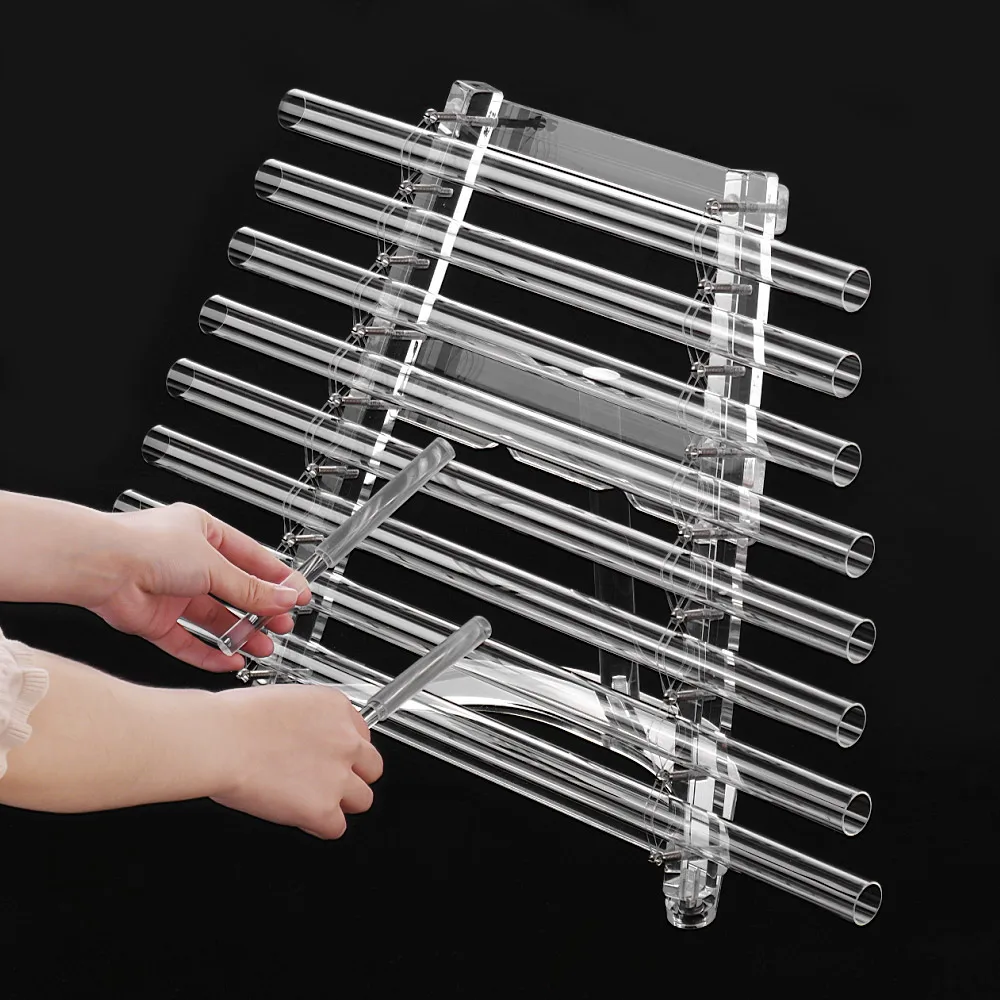 

432Hz Crystal Singing Harp C Key 8 Notes Healing for Sound Therapy with Mallets Aluminum Carry Case Musical Instrument