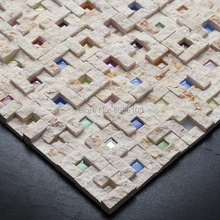 Юго-Восточная Азия стиль мозайка из натурального камня+ стеклянная мозаика плиточное украшение 13 шт. 270x270 мм для ТВ комнаты/гостиной фон