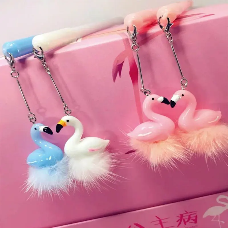 20 шт. гелевые ручки Мультяшные Фламинго черный цветной kawaii подарок чернила для