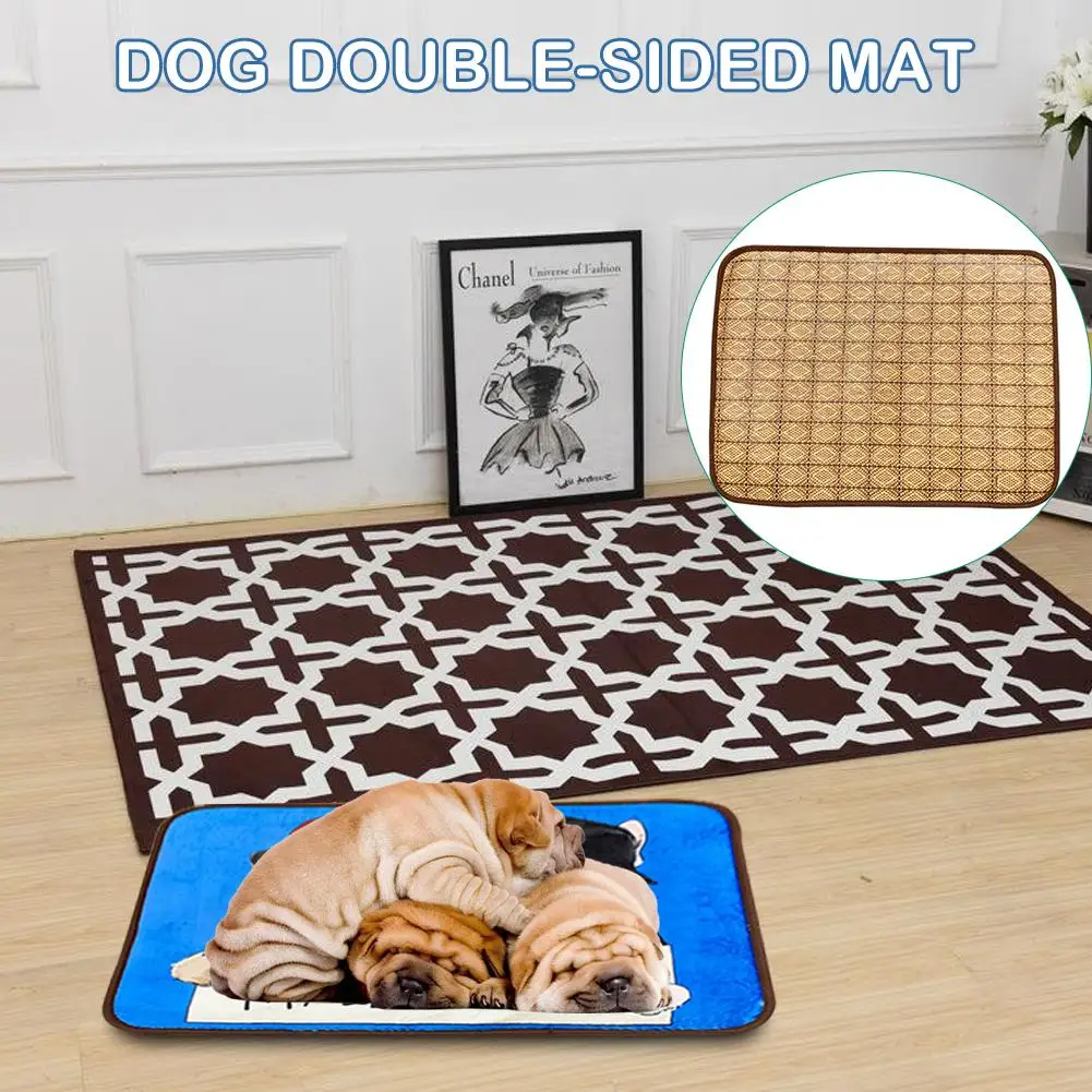 3D принт летний ледяной Шелковый охлаждающий коврик для собак кошек коврики