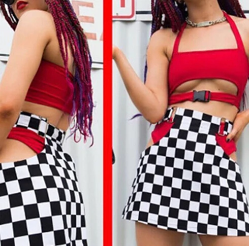 

Hot Sexy Women Crop Tops New Fashion Women Tank Tops Ladies Sleeveless Crop Top Bra Halter Front Buckle T-shirts Party Clothes