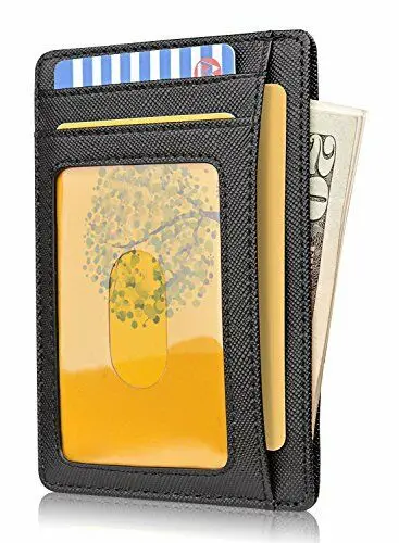 AU тонкий минималистский передний карман RFID Блокировка кожаные кошельки для мужчин и женщин