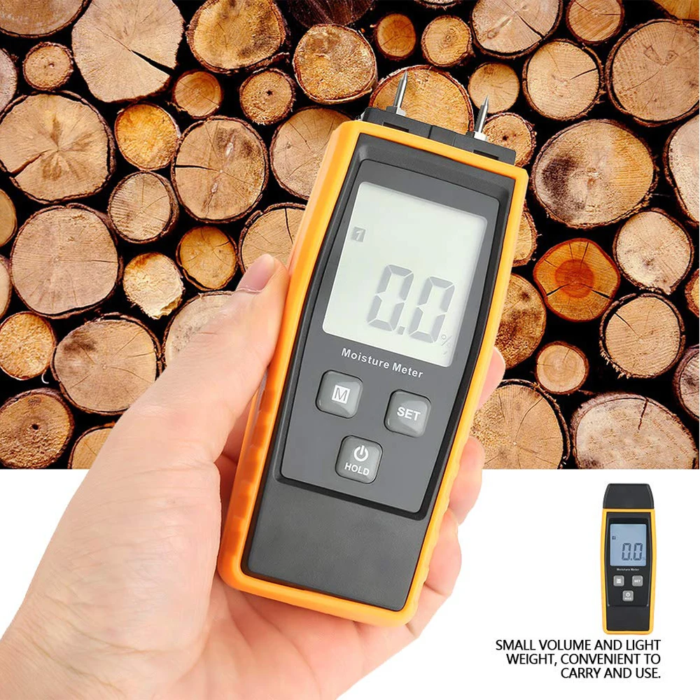 

Professional Digital Wood Moisture Meter 0%-80% Two Pins Wood Humidity Tester Detector With Large LCD Display Moisture Meter