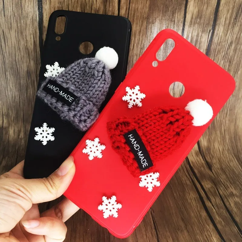 

Christmas Hat Fluffy Case For Huawei Honor 8X 8 X Max Lovely Silicone Phone Cases On P9 lite 2017 / P 9 2016 P10 P8 Cover Coque