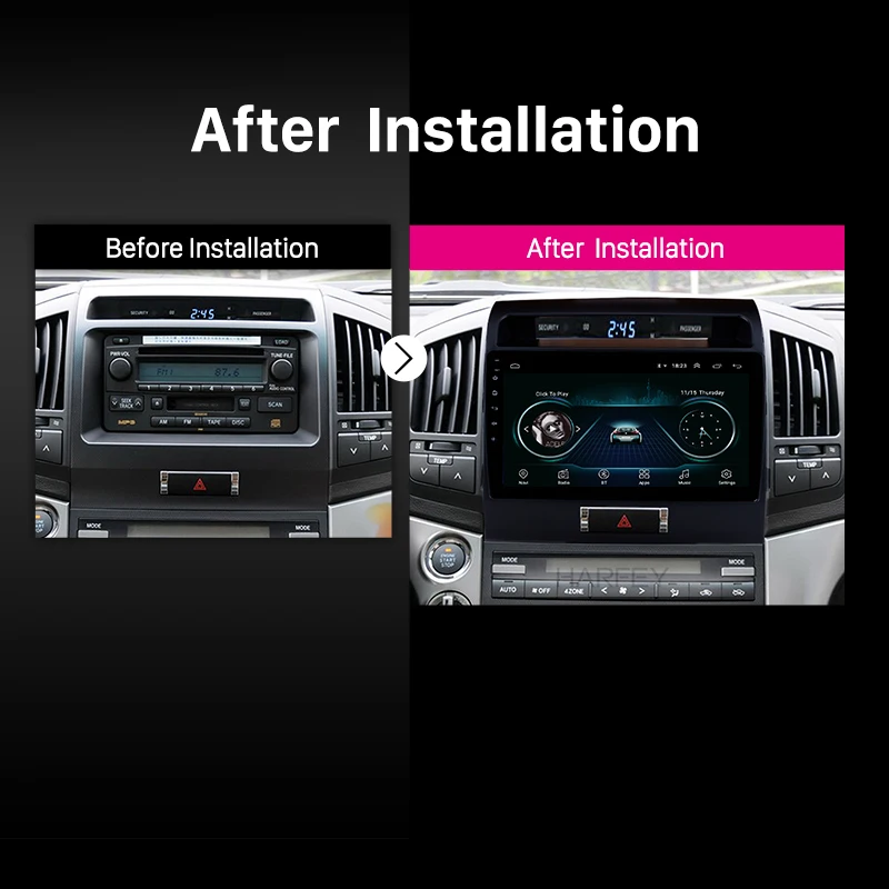 Discount Harfey 10.1" Android 8.1 for Toyota Cruiser FJ 2007-2017 Radio GPS Navigation with Touchscreen Bluetooth OBD2 3G WiFi AUX SWC 5