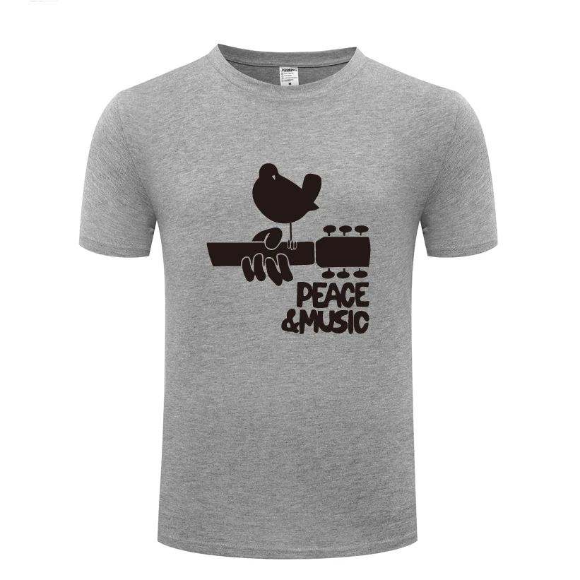 Мужская футболка Woodstock Rock Music Gift Повседневная хлопковая с коротким рукавом и