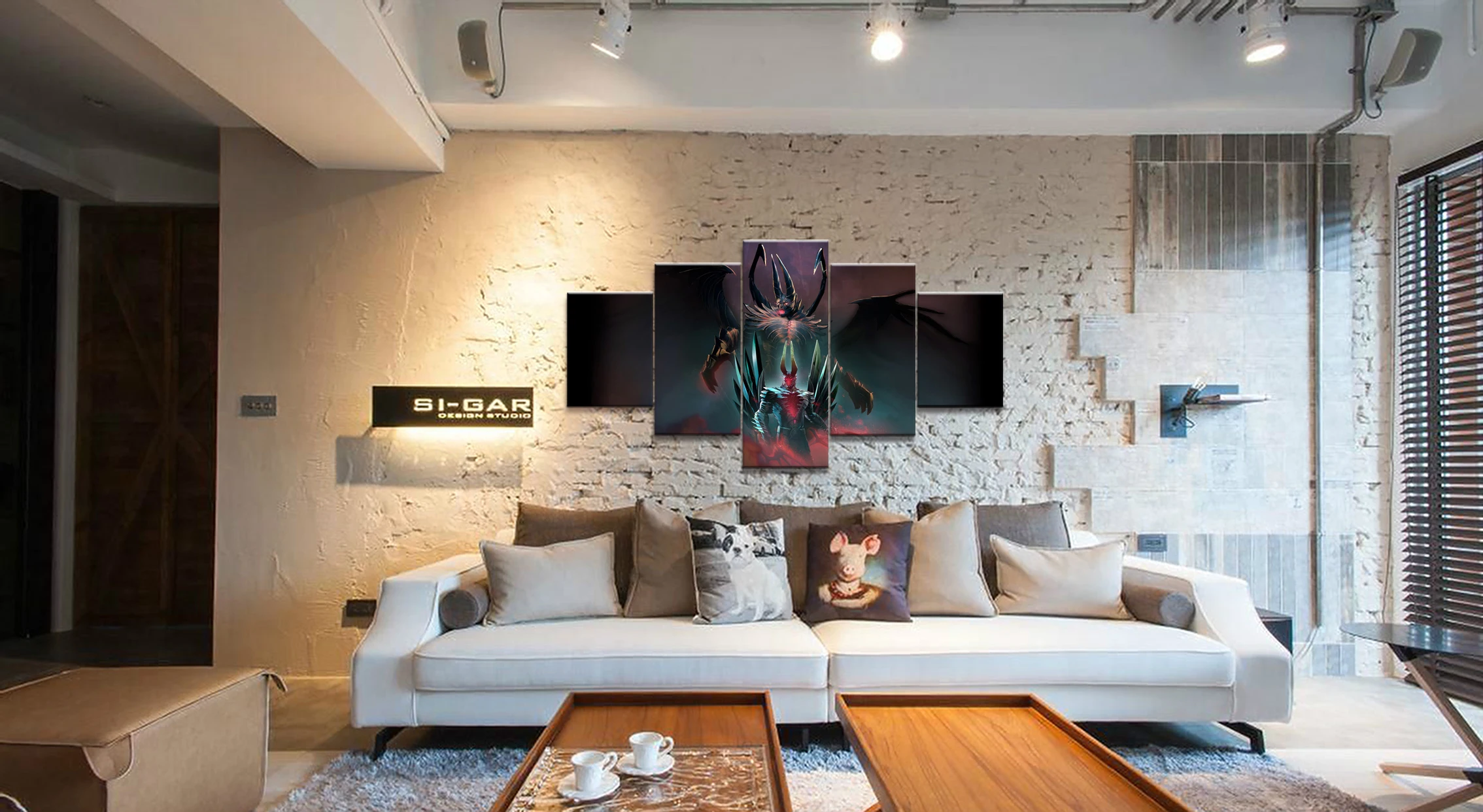  5 Piece Cartoon Pictures Artwork Dota 2 Game Poster Paintings Canvas Art for Home Decor Wall Art