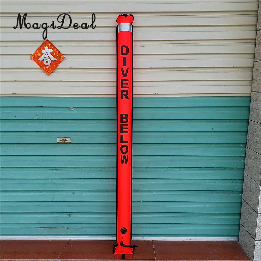 

6ft High Visibility Reflective SMB Surface Marker Buoy Scuba Diving Safety Gear Equipment - Orange
